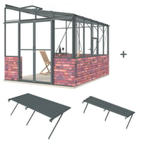 Lean-To 8ft5 x 10ft8 Anthracite **DWARF WALL** *Ultimate Package*